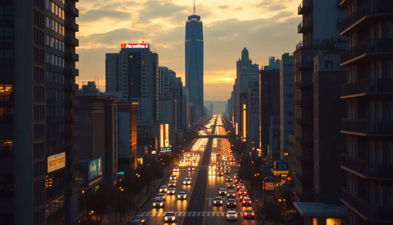 urban heat island map in editorial style