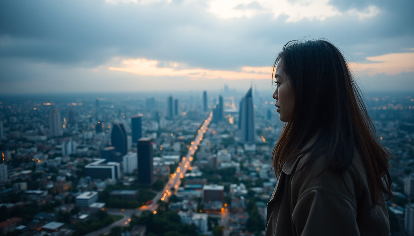 urban heat island map in editorial style