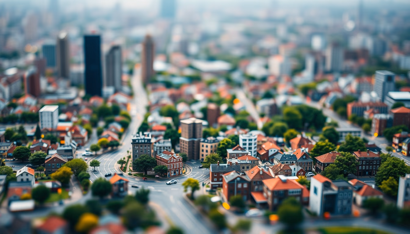 urban heat island map in editorial style