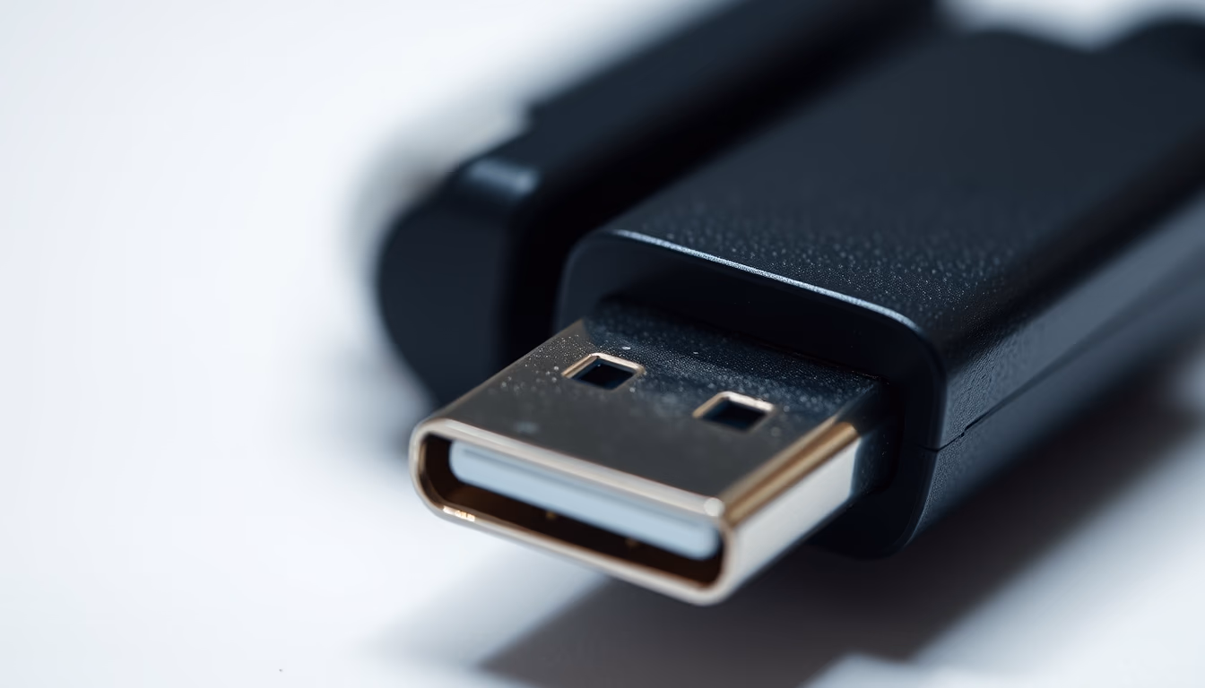 usb-c connector macro in editorial style