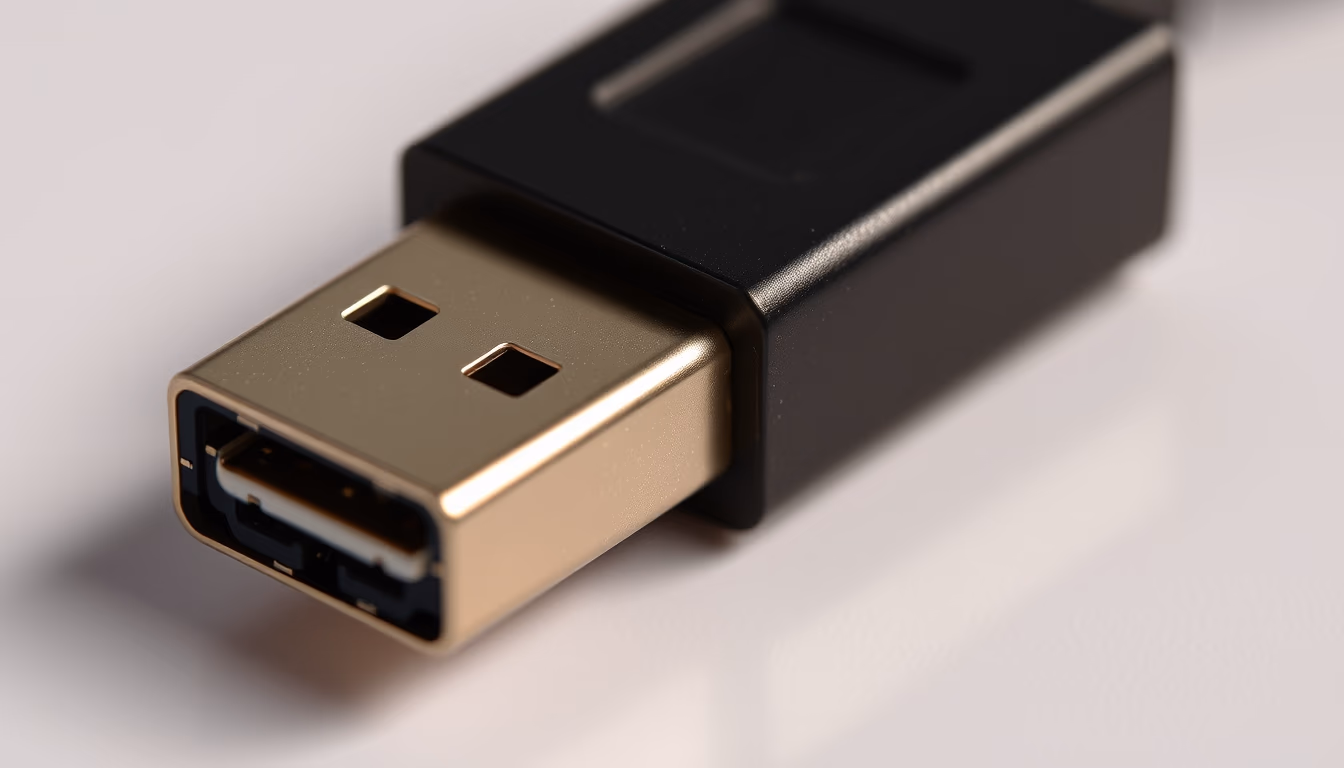 usb-c connector macro in editorial style