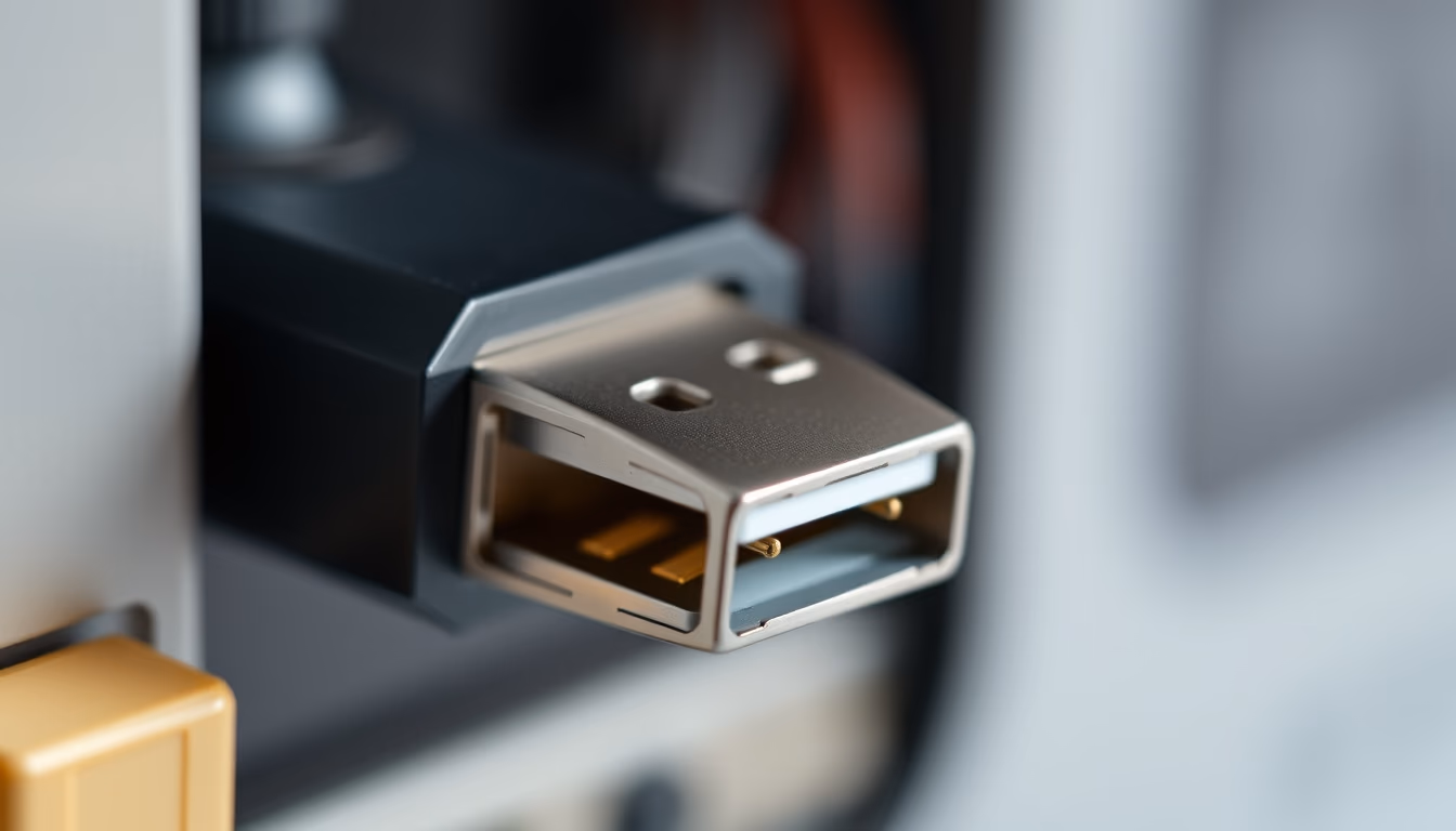 usb-c connector macro in editorial style