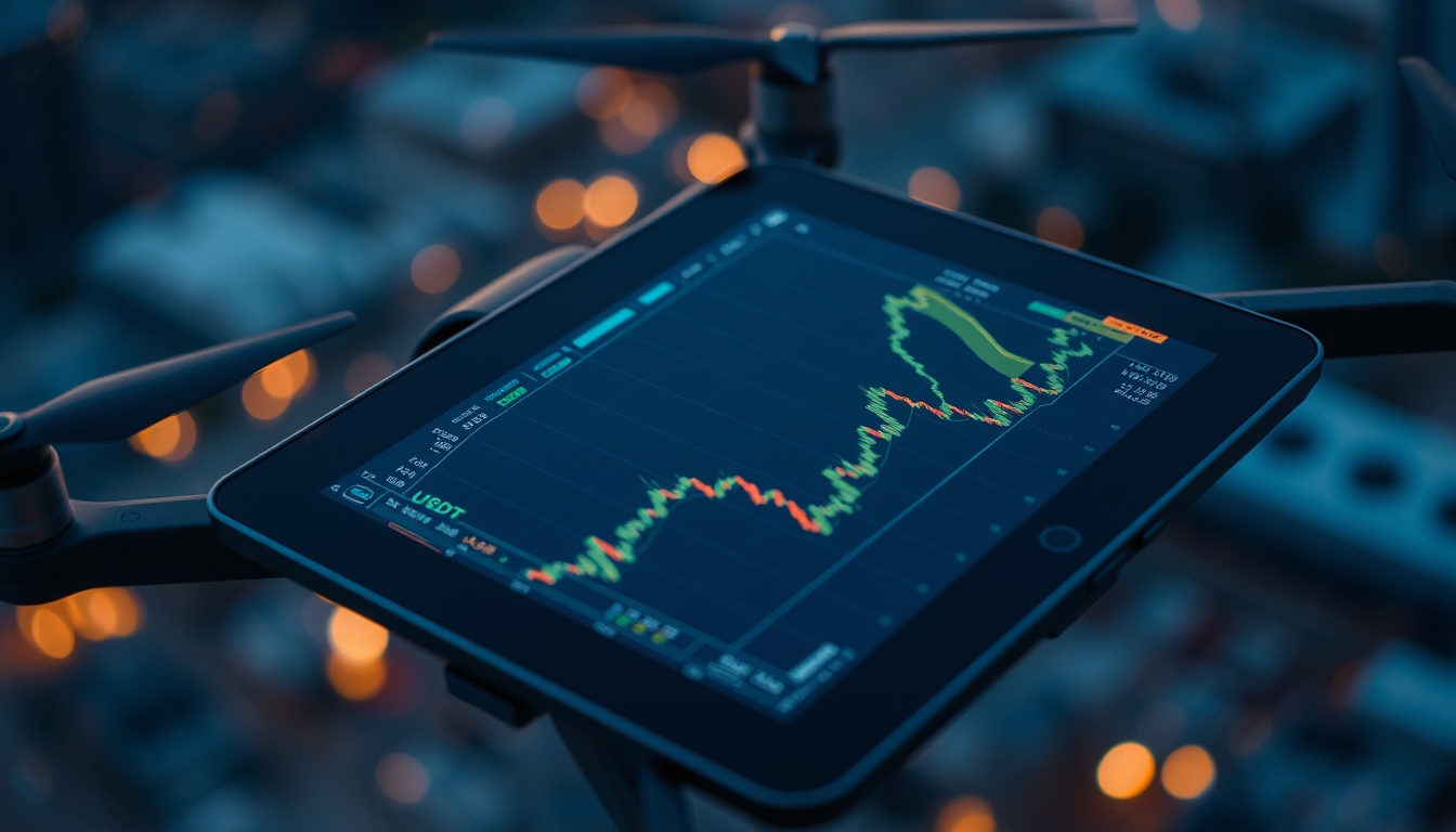 usdt stablecoin chart on tablet screen close-up in editorial style