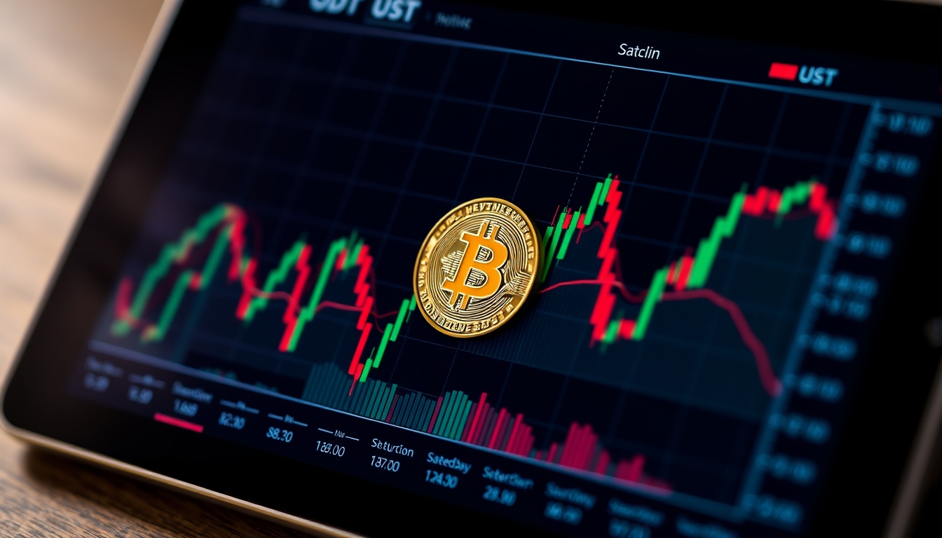 usdt stablecoin chart on tablet screen close-up in editorial style