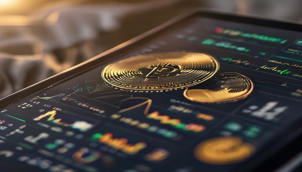 usdt stablecoin chart on tablet screen close-up in editorial style