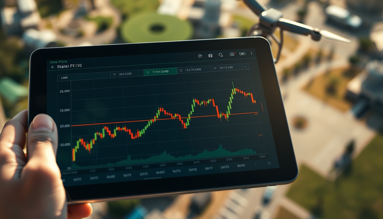 Gráfico da stablecoin usdt em tablet mostrando linha de preço estável em estilo editorial