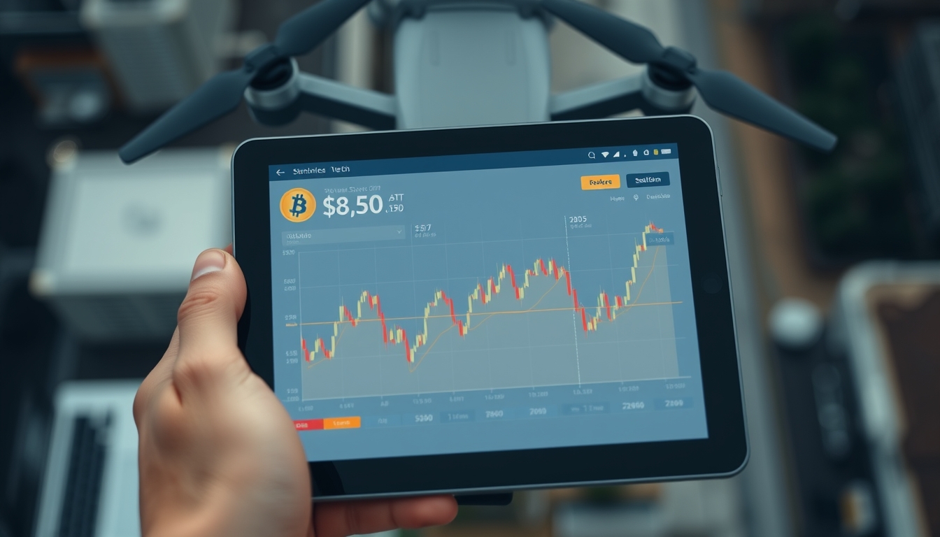 Gráfico da stablecoin usdt em tablet mostrando linha de preço estável em estilo editorial