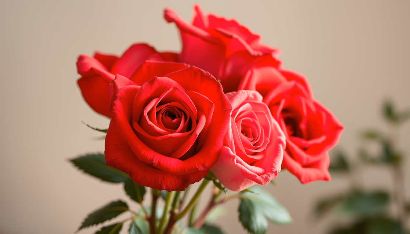 valentines day roses in editorial style