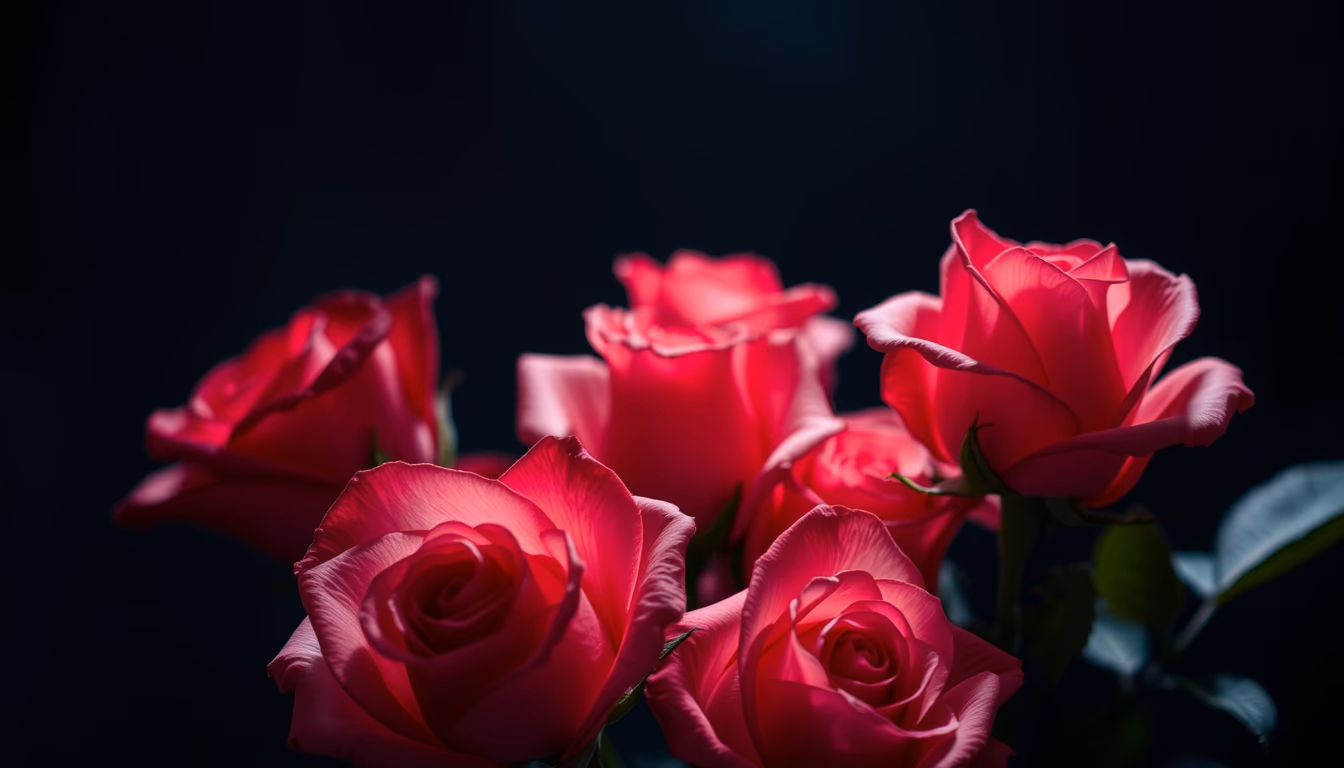 valentines day roses in editorial style