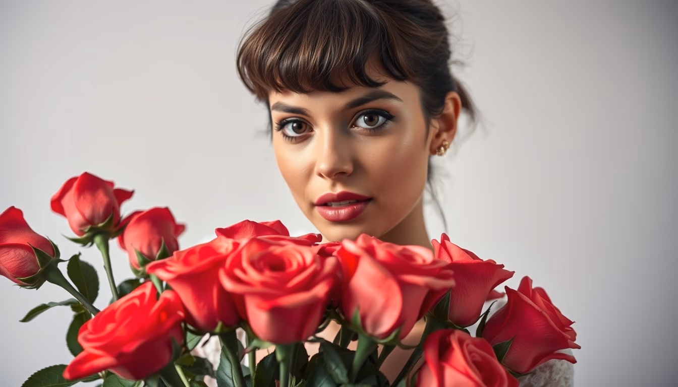 valentines day roses in editorial style