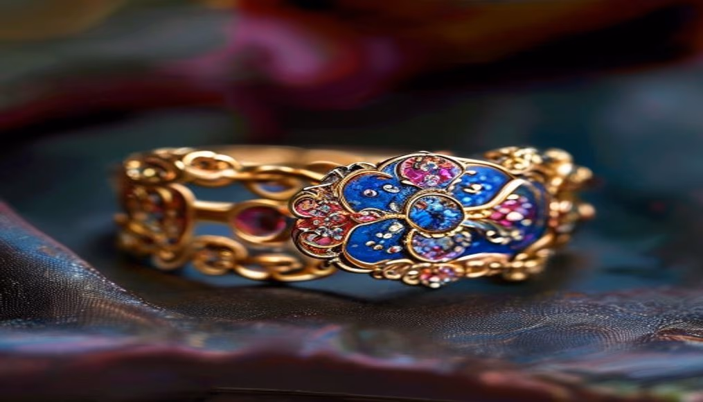 van cleef alhambra bracelet vintage in luxury editorial photography