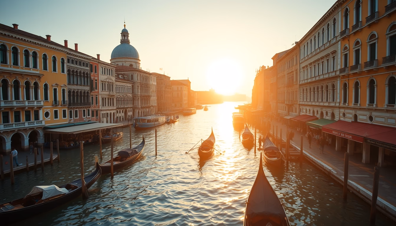 venice grand canal in editorial style