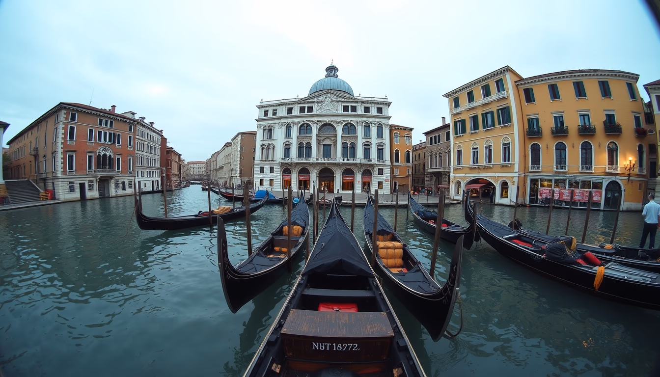 venice grand canal in editorial style