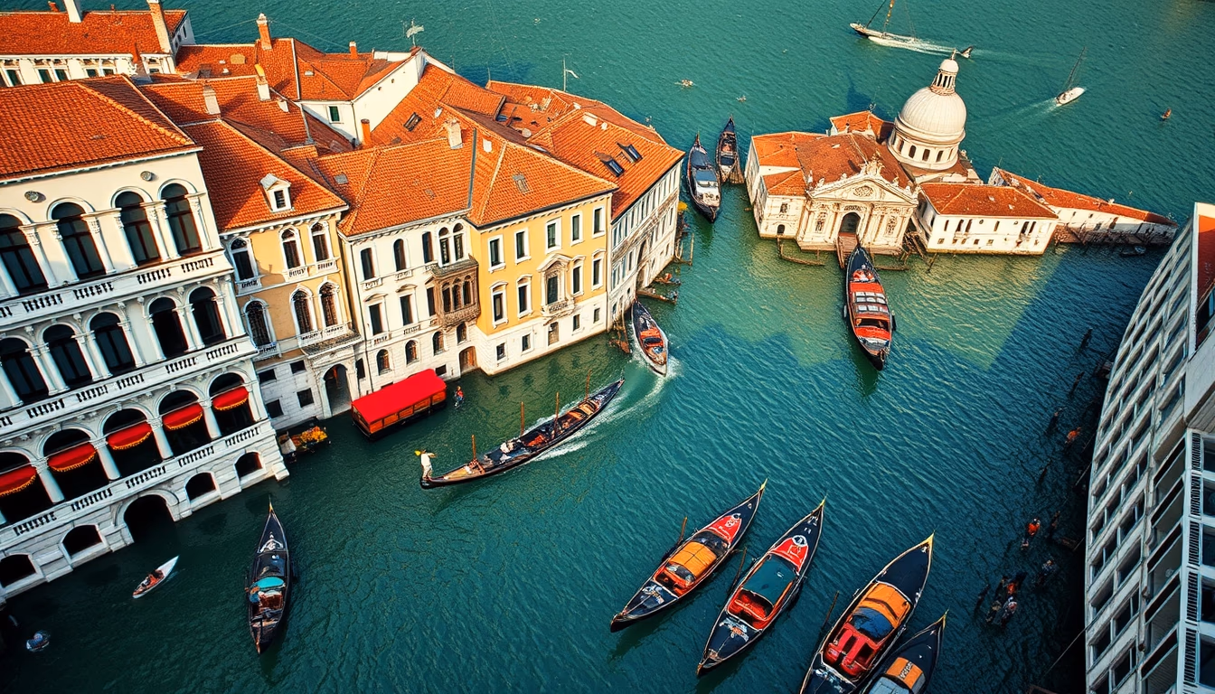 venice grand canal in editorial style