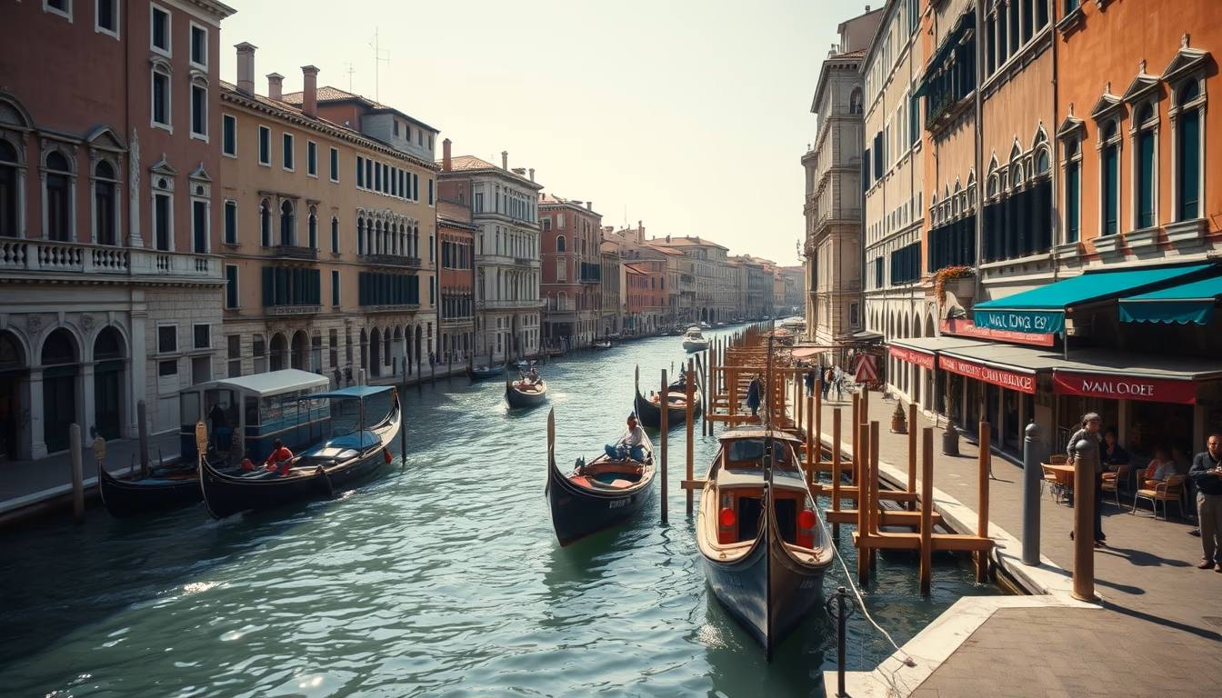 venice grand canal in editorial style