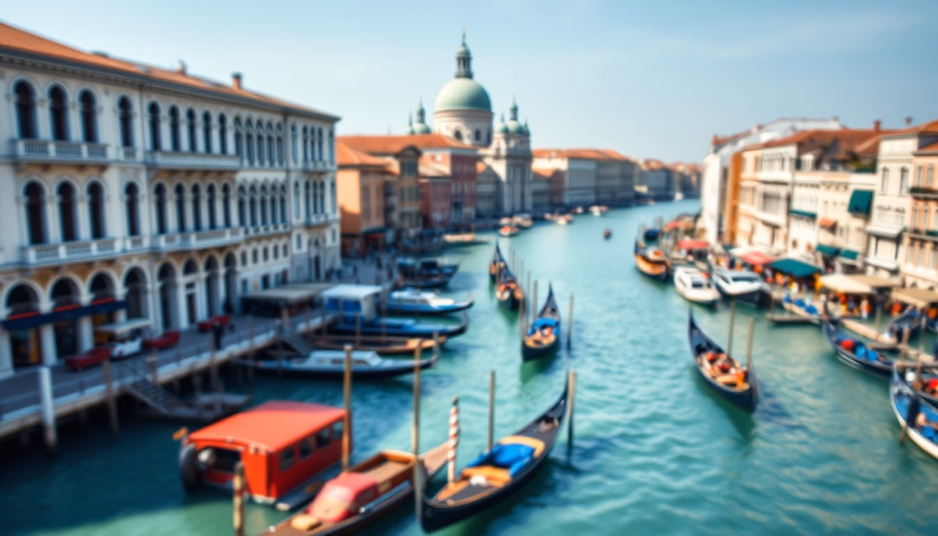 venice grand canal in editorial style