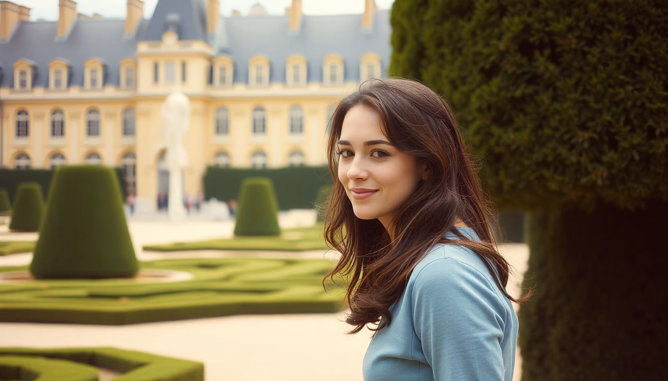 versailles palace gardens in editorial style