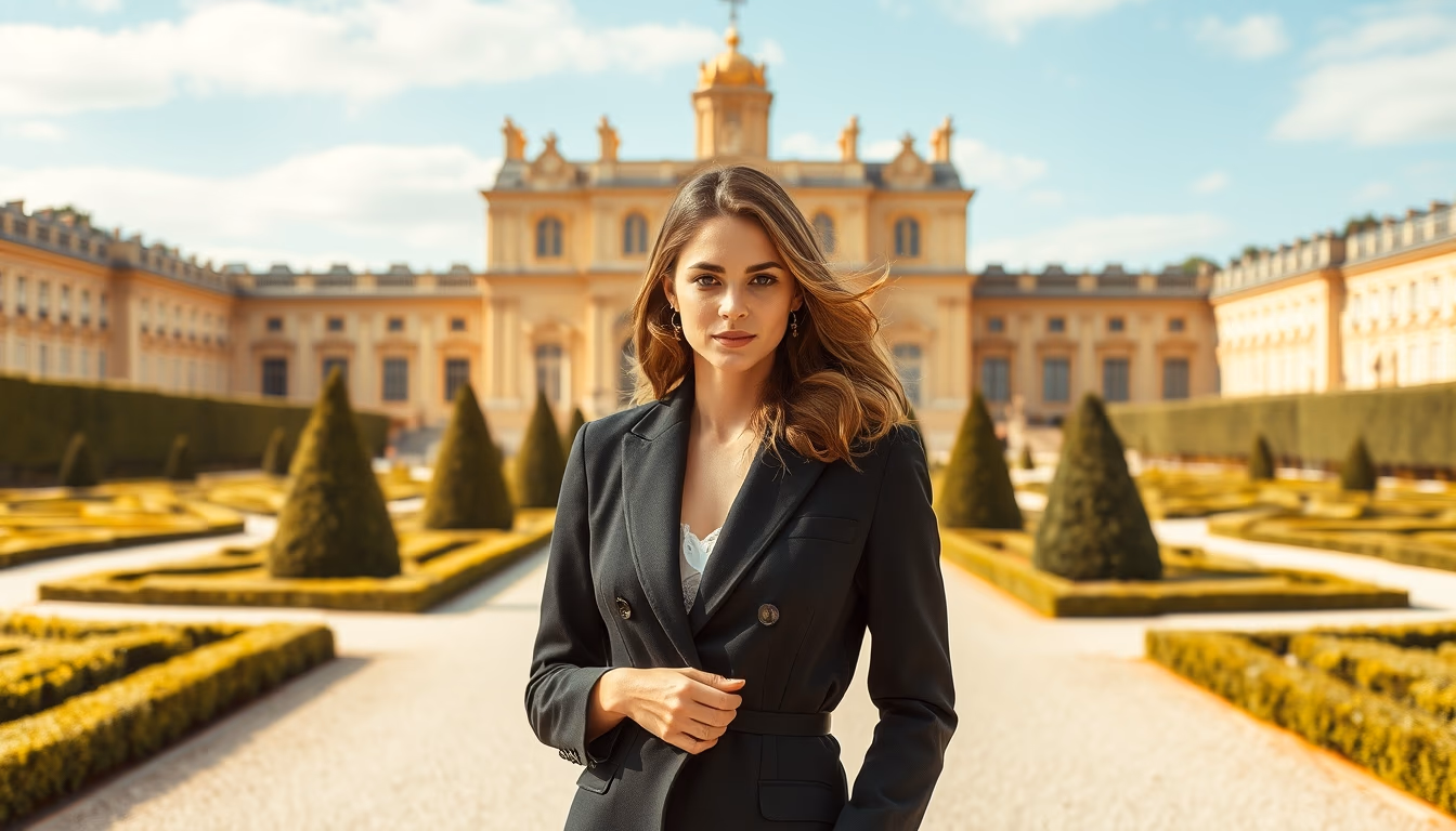 versailles palace gardens in editorial style