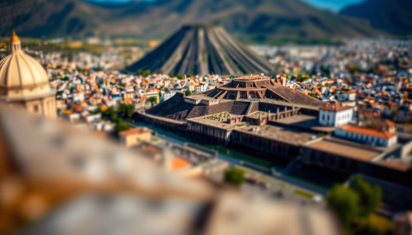 vesuvius pompeii view in editorial style