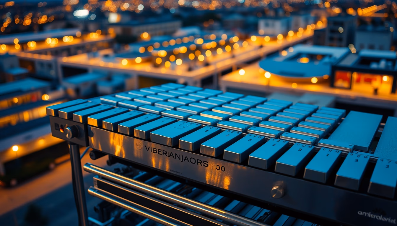 vibraphone metallic bars in editorial style