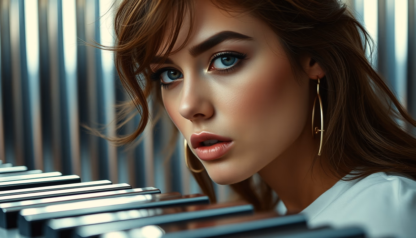 vibraphone metallic bars in editorial style