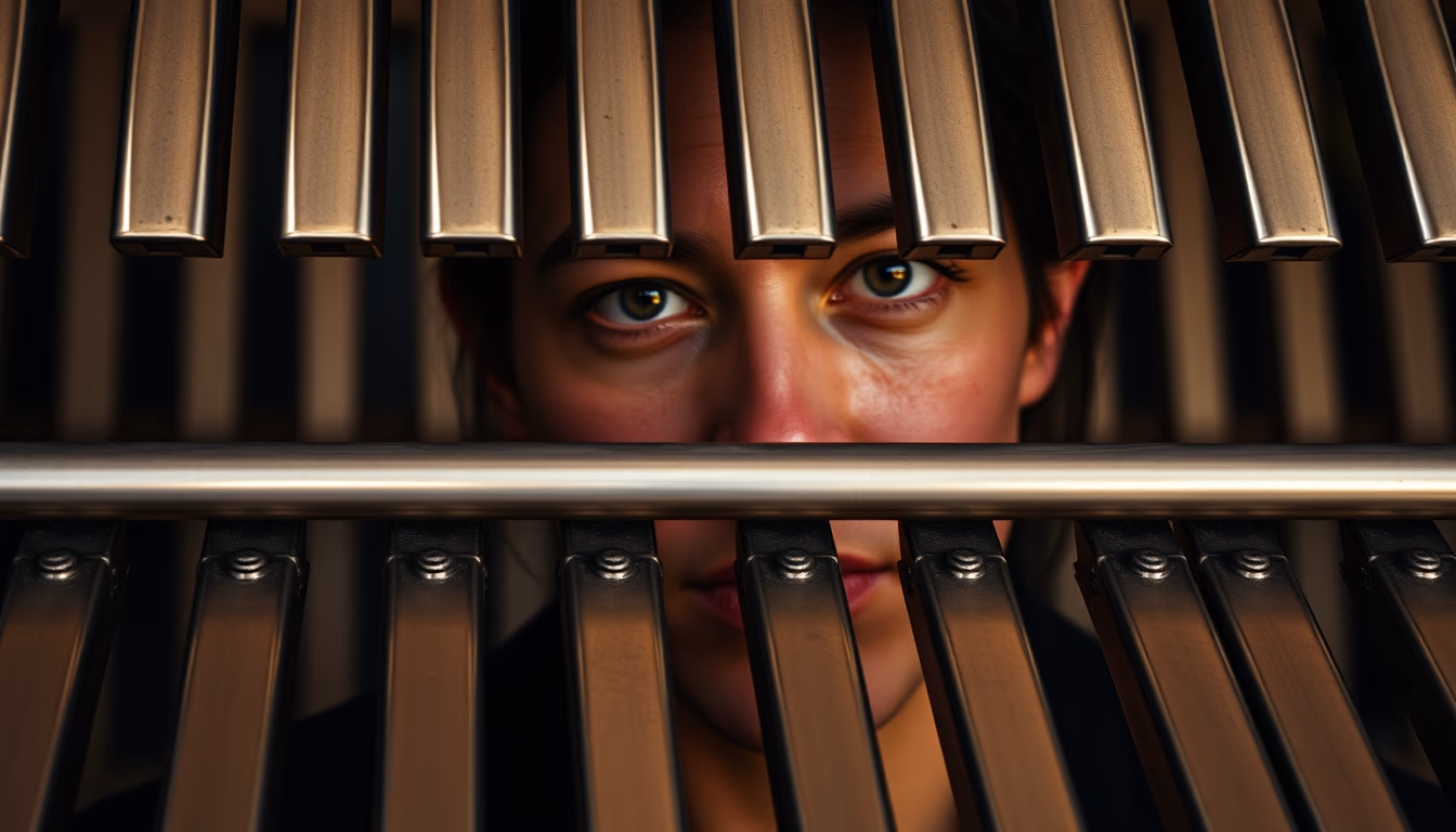 vibraphone metallic bars in editorial style