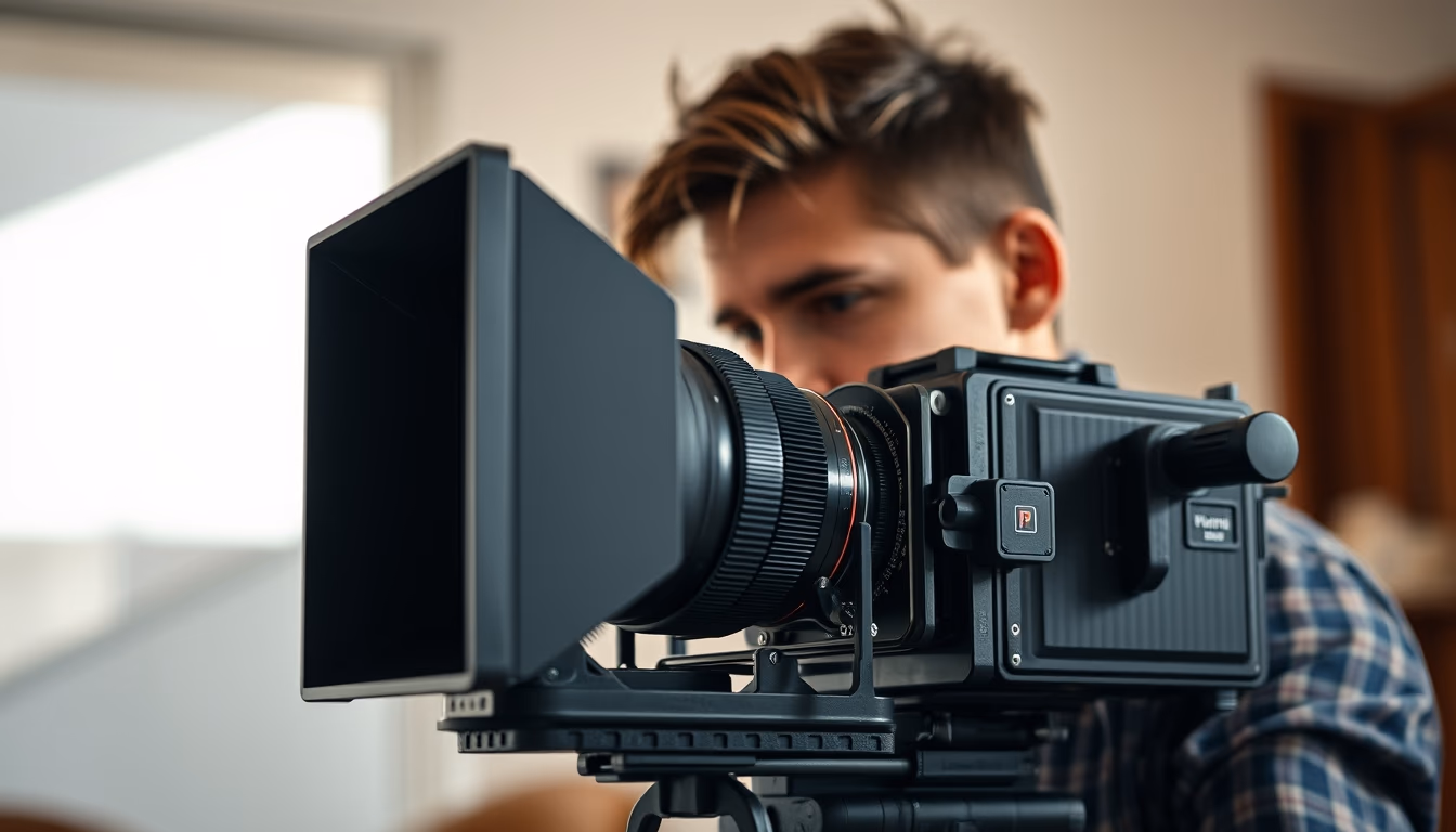 view camera bellows in editorial style