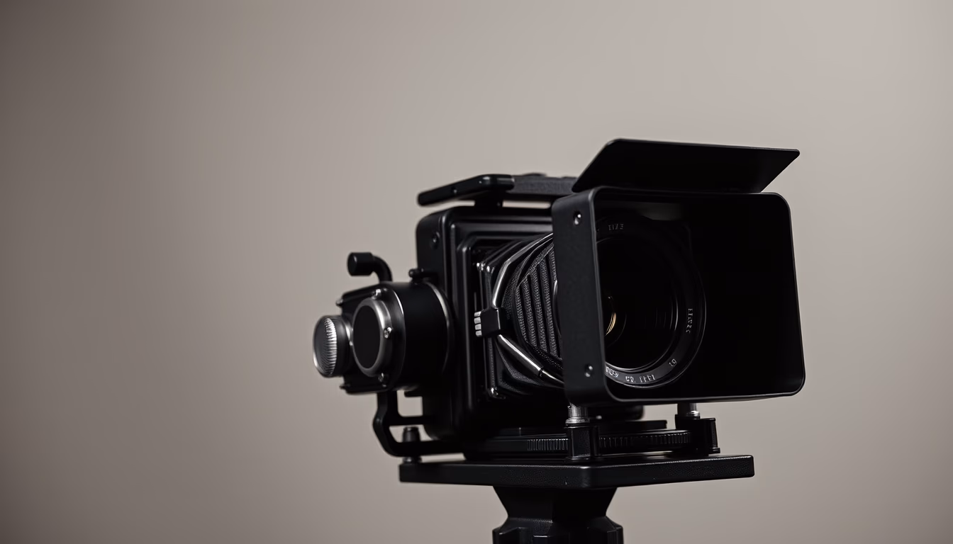 view camera bellows in editorial style