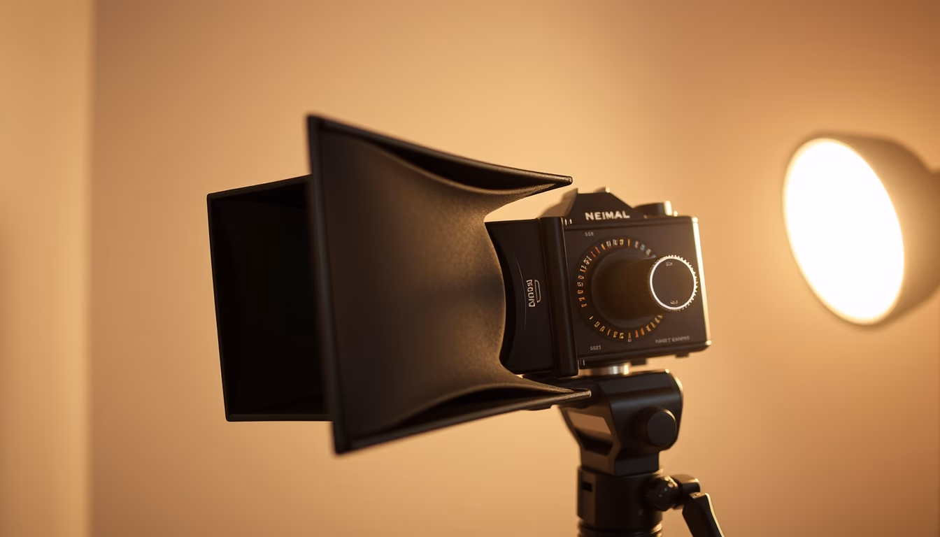 view camera bellows in editorial style
