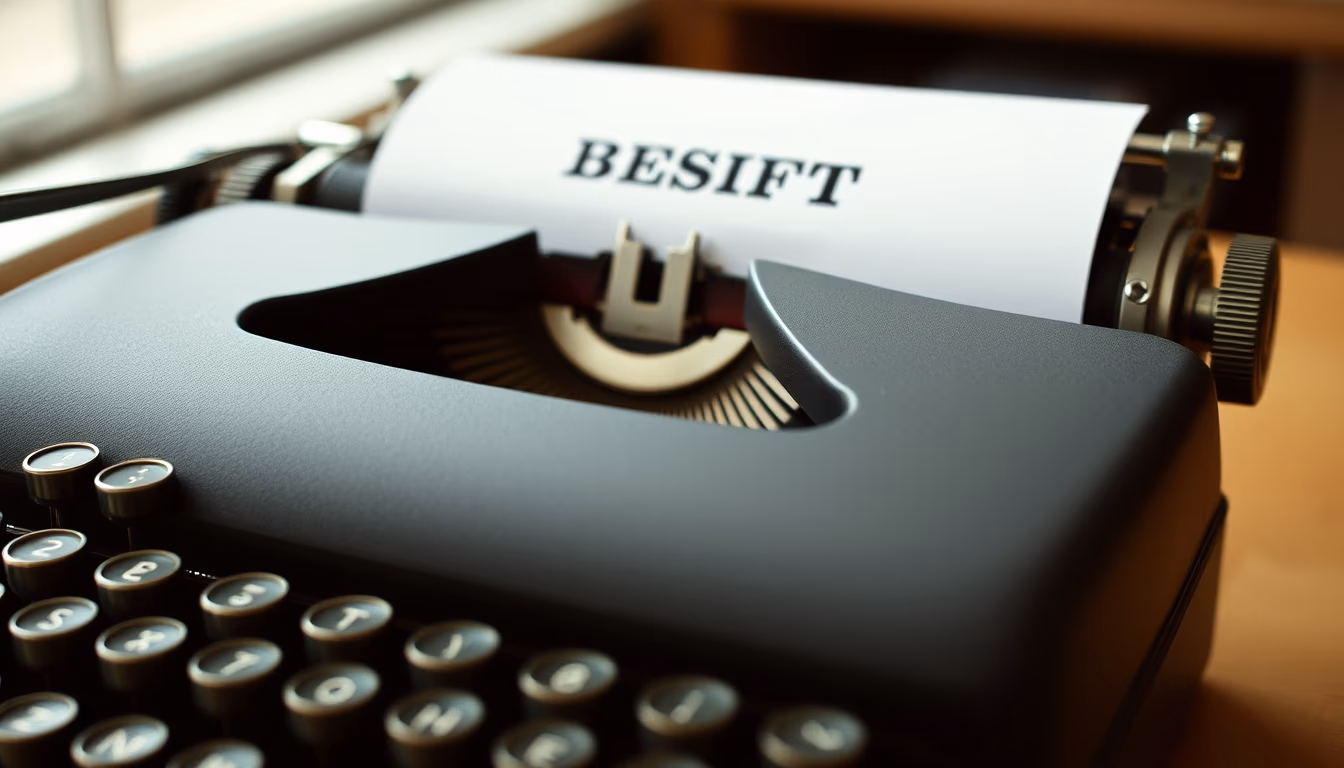 vintage typewriter detail in editorial style