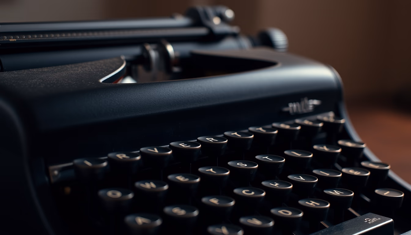 vintage typewriter detail in editorial style