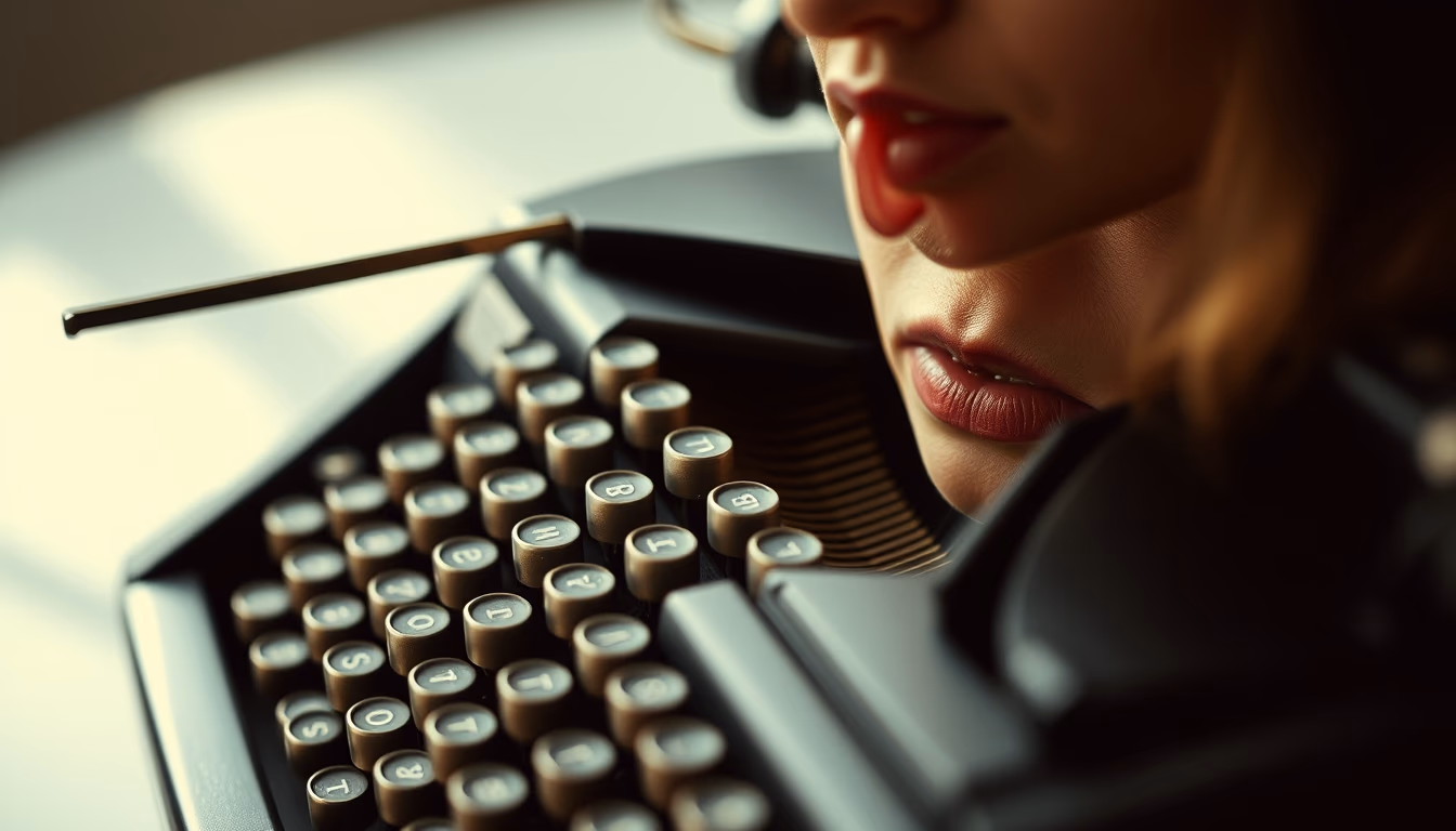 vintage typewriter detail in editorial style