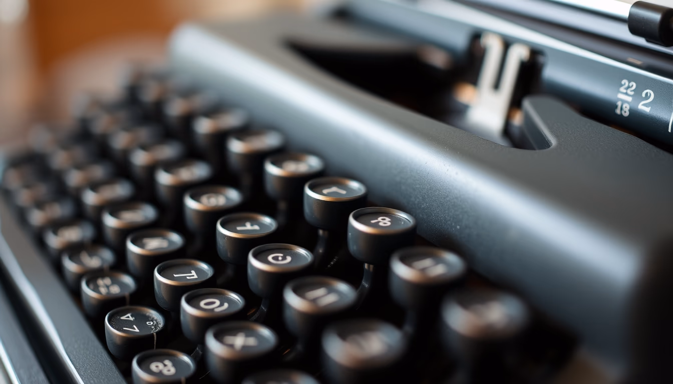 vintage typewriter detail in editorial style