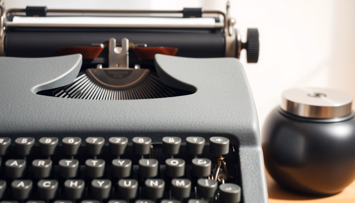 vintage typewriter detail in editorial style