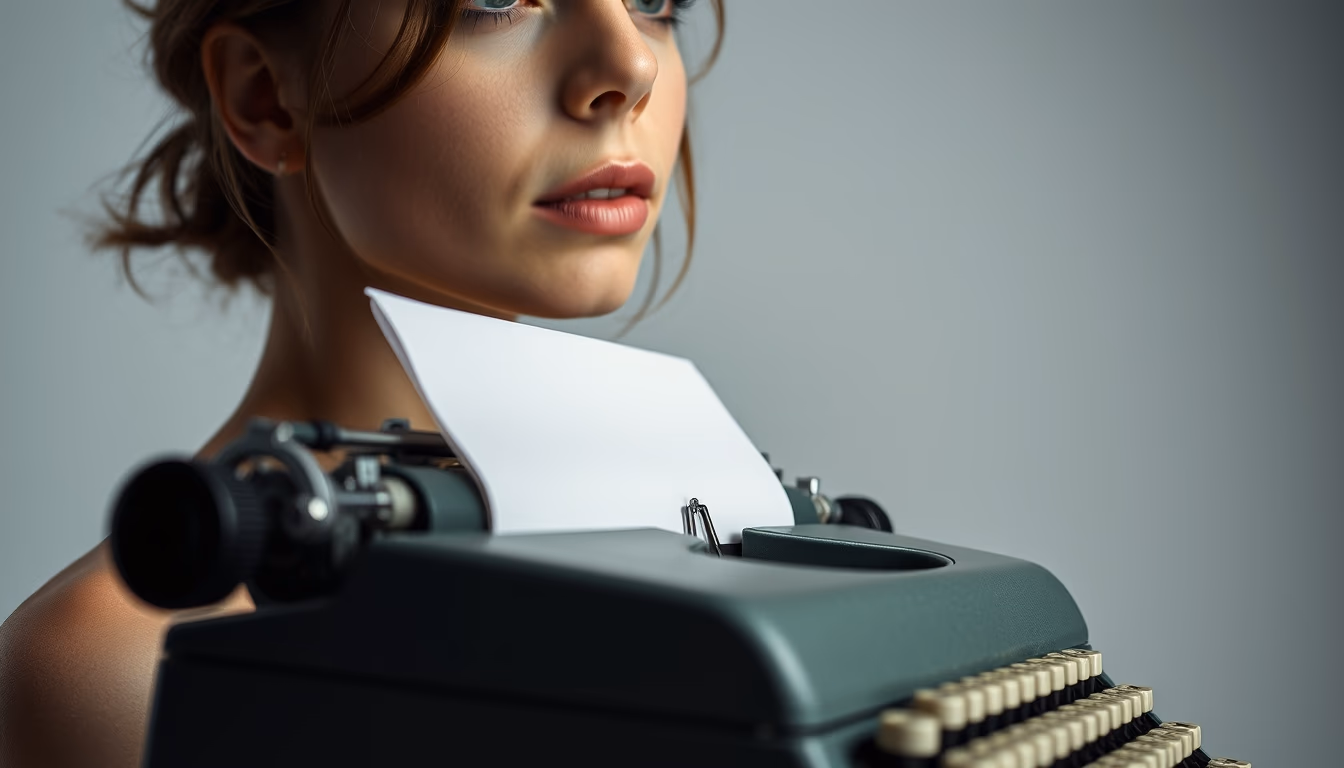 vintage typewriter detail in editorial style