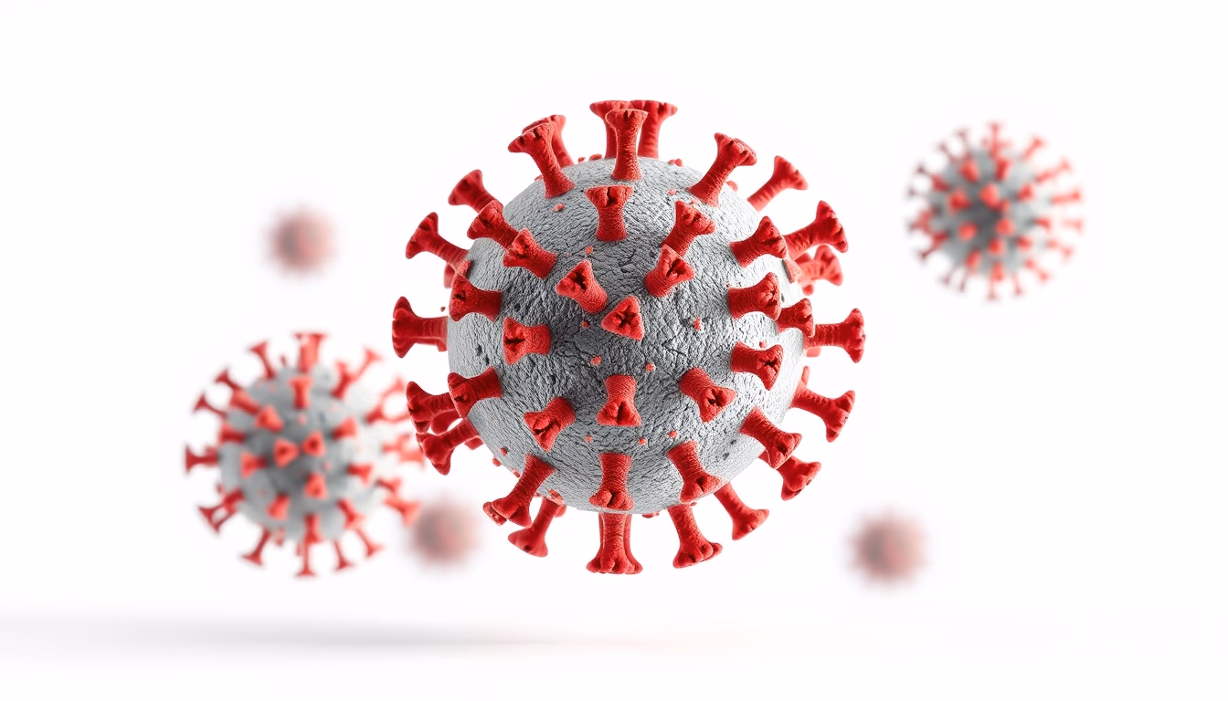 virus 3d render covid in editorial style