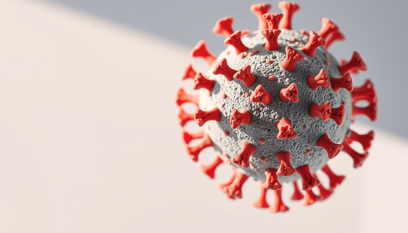 virus 3d render covid in editorial style