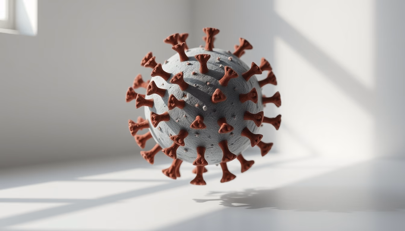 virus 3d render covid in editorial style