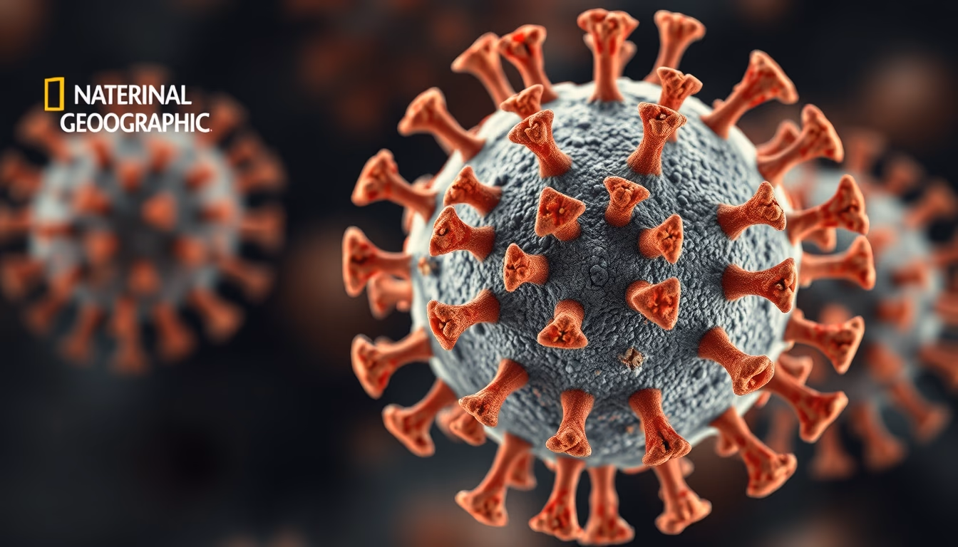 virus 3d render covid in editorial style