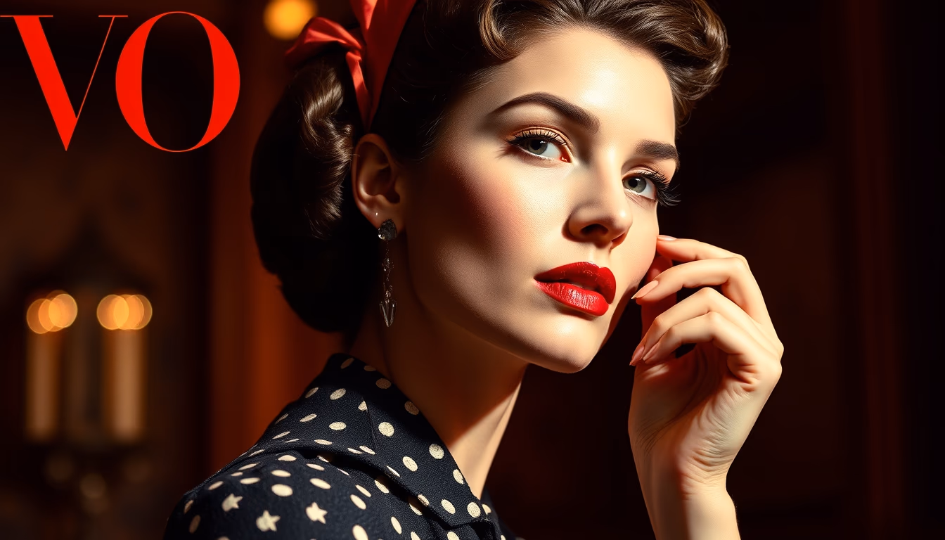 vogue 1950s cover in editorial style