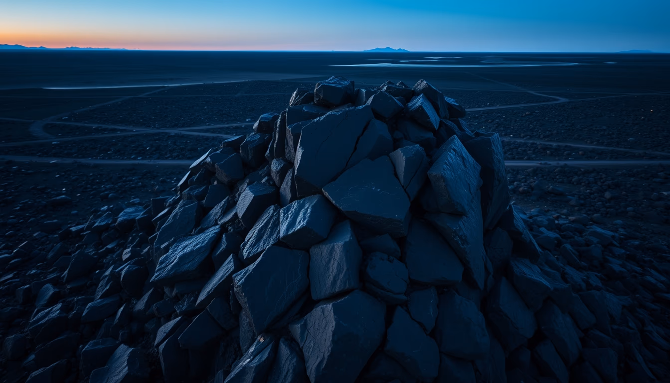 volcanic rock obsidian in editorial style