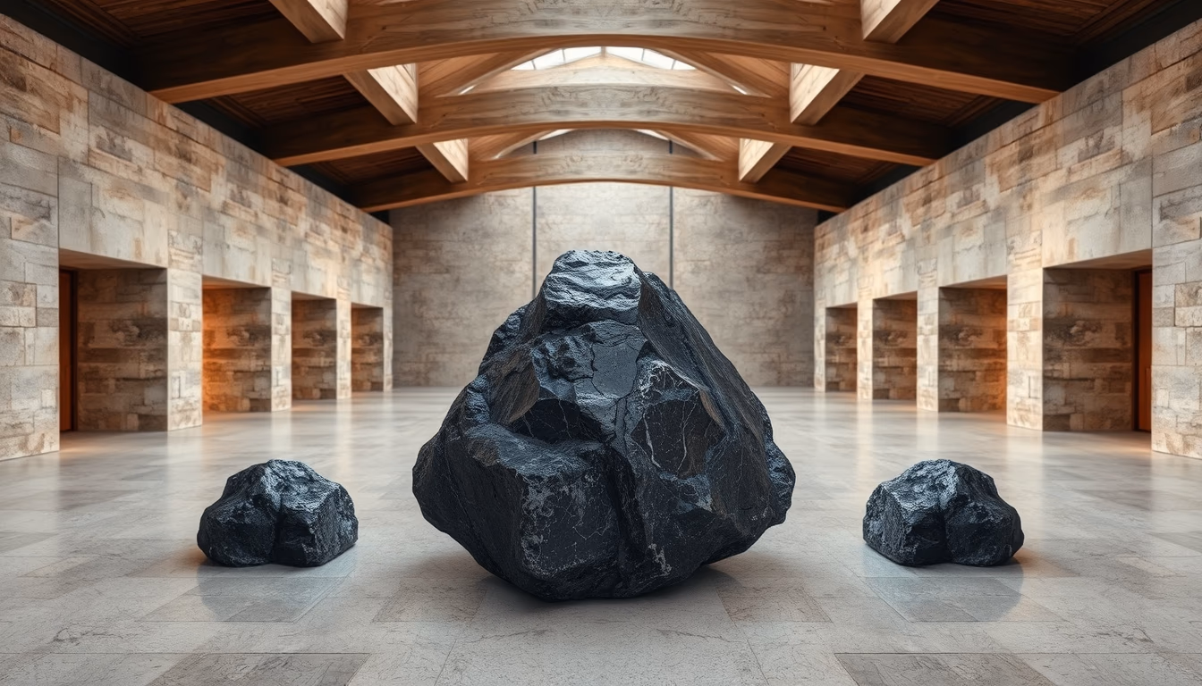 volcanic rock obsidian in editorial style