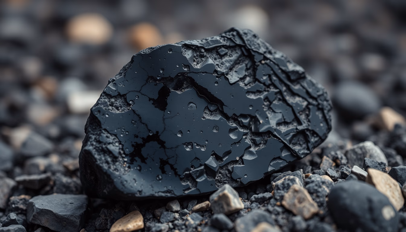 volcanic rock obsidian in editorial style