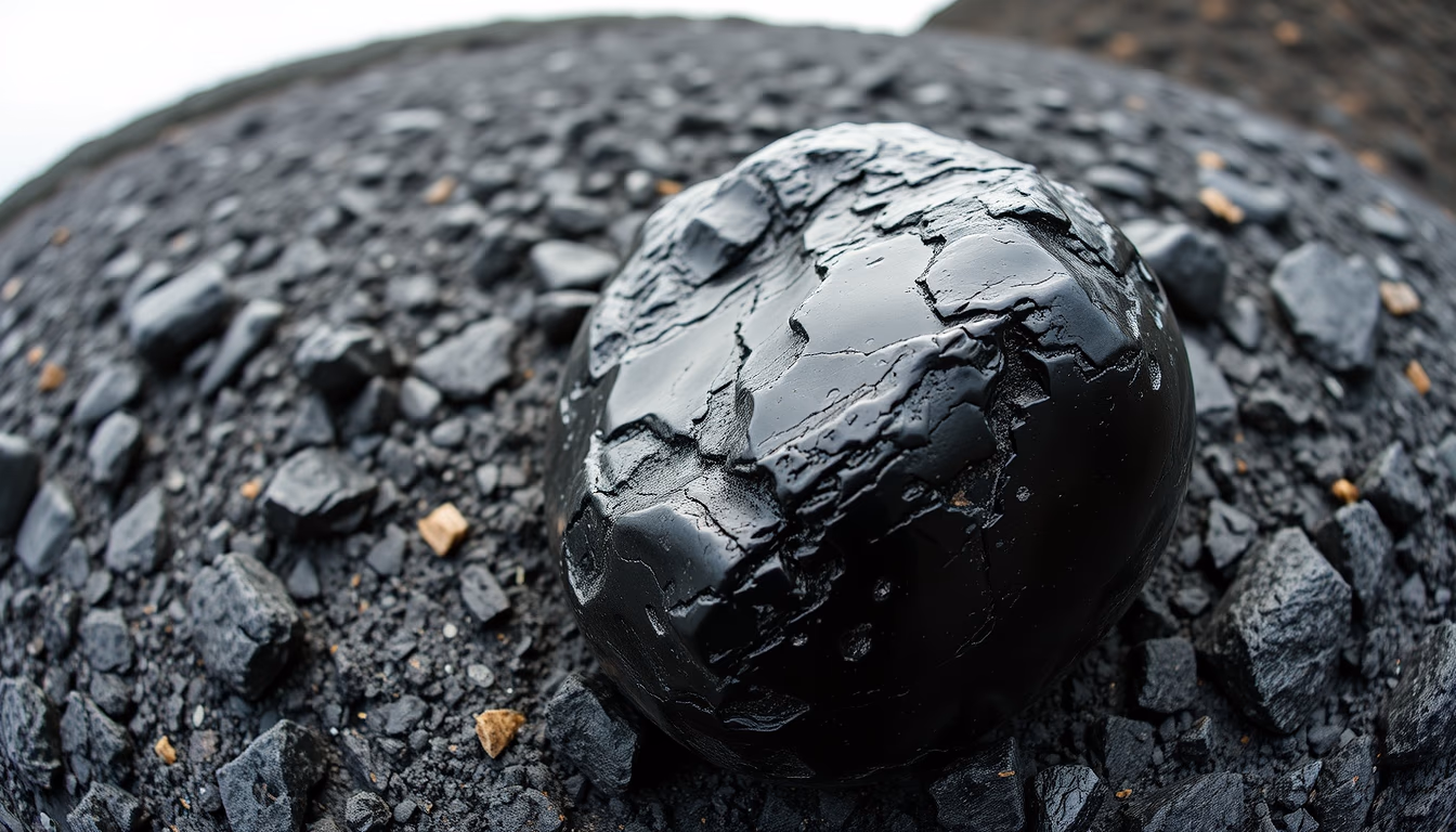 volcanic rock obsidian in editorial style