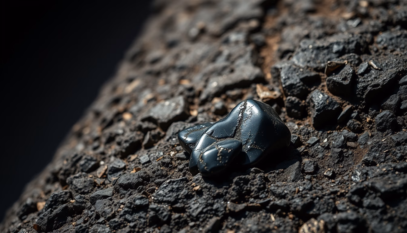 volcanic rock obsidian in editorial style
