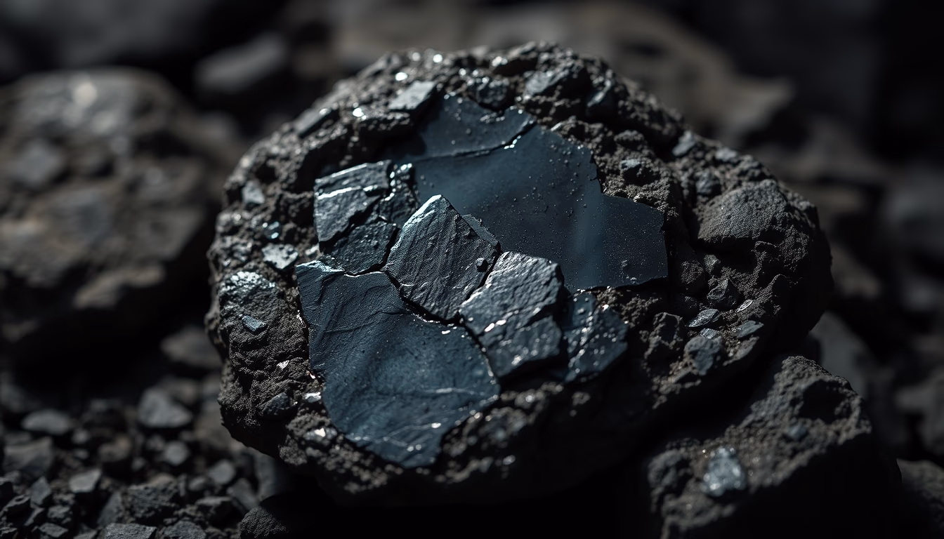 volcanic rock obsidian in editorial style