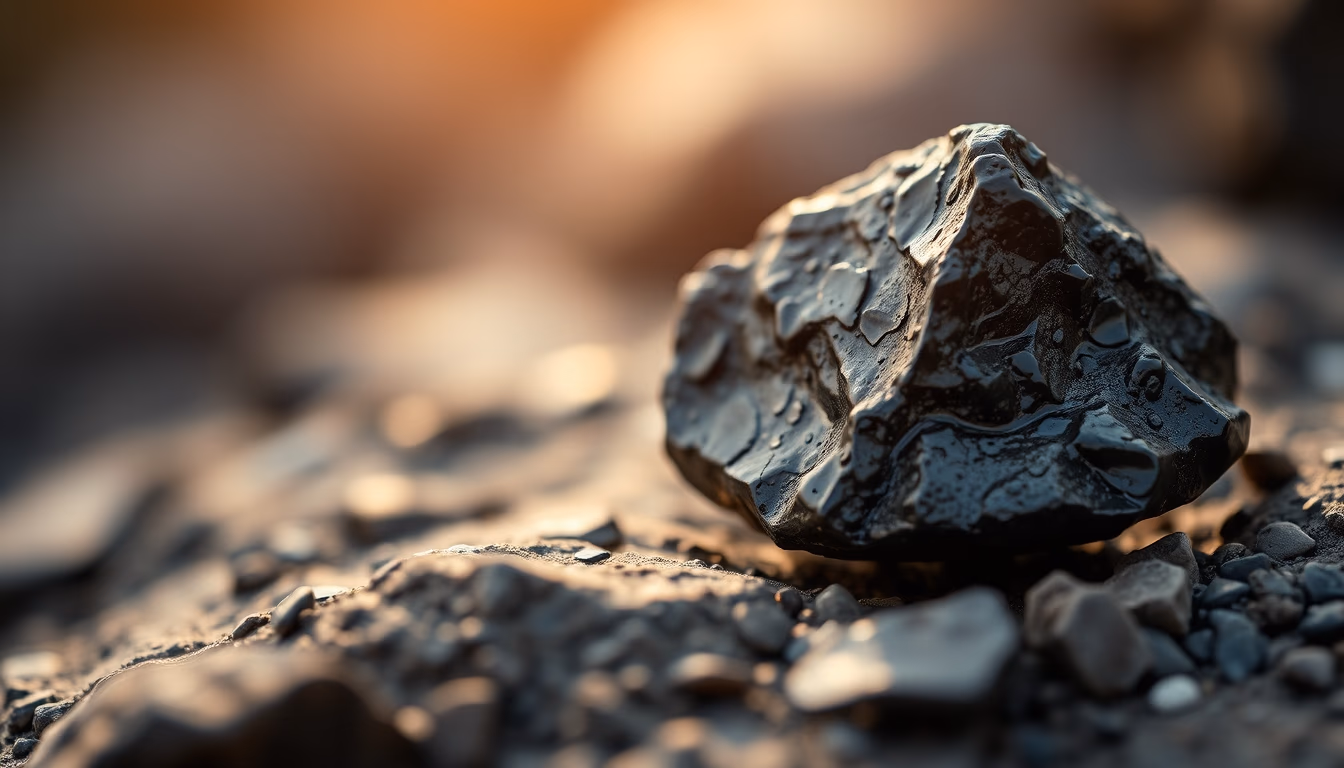 volcanic rock obsidian in editorial style