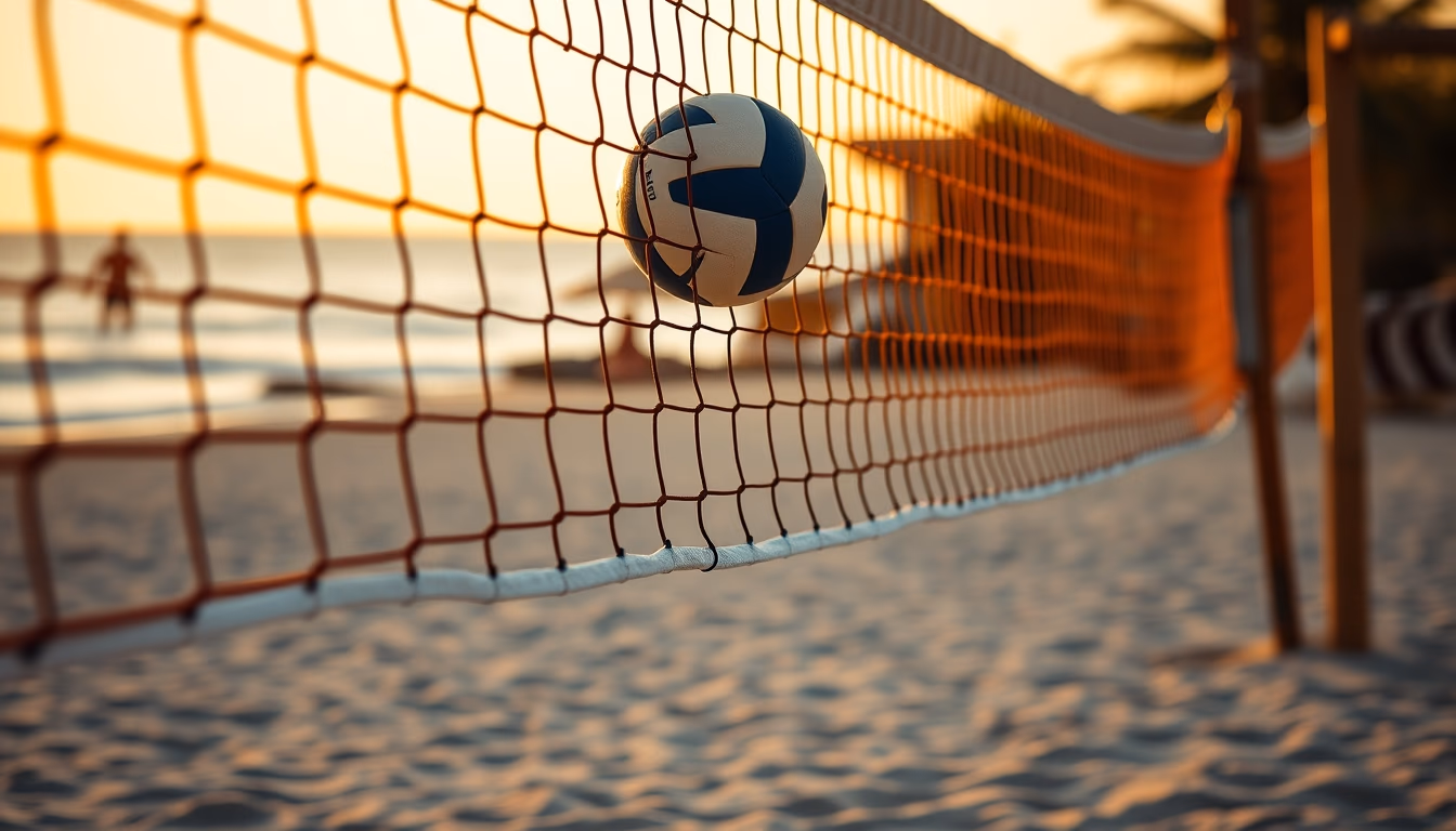 volleyball net beach in editorial style