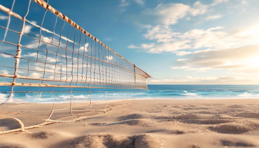 Volleyball net beach em estilo editorial
