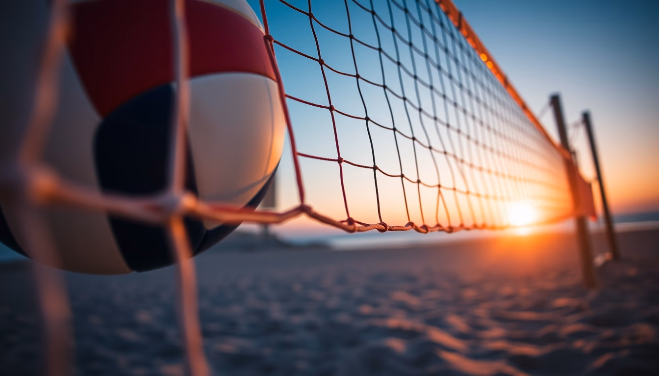 volleyball net beach in editorial style